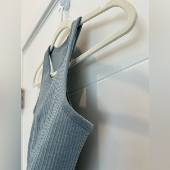 Lululemon Ebb to Street Ribbed Cropped Racerback Tank Top Pale Blue Size XS - Picture 4 of 11